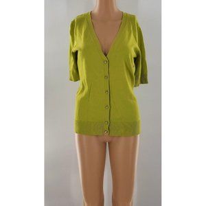 Newyork and Company Button Green Cardigan - (Size Small)